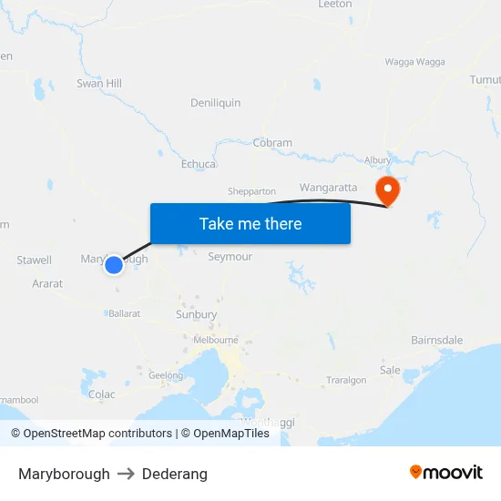 Maryborough to Dederang map