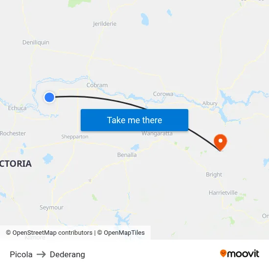 Picola to Dederang map