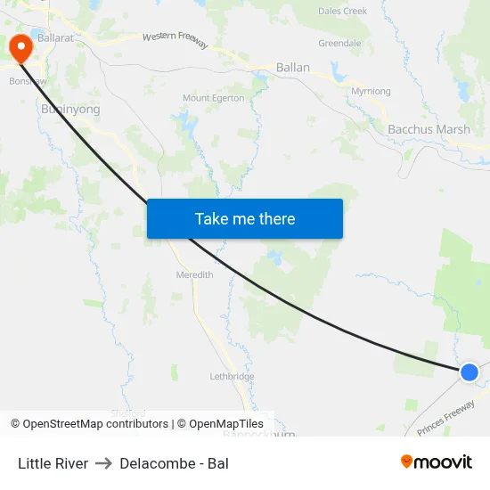 Little River to Delacombe - Bal map
