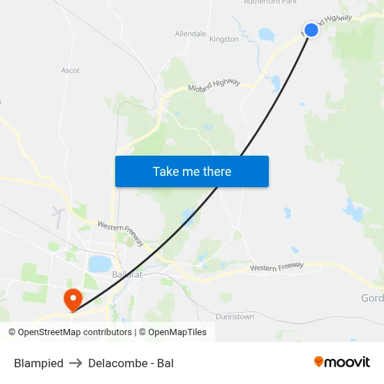 Blampied to Delacombe - Bal map