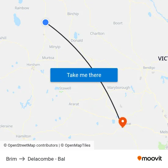Brim to Delacombe - Bal map