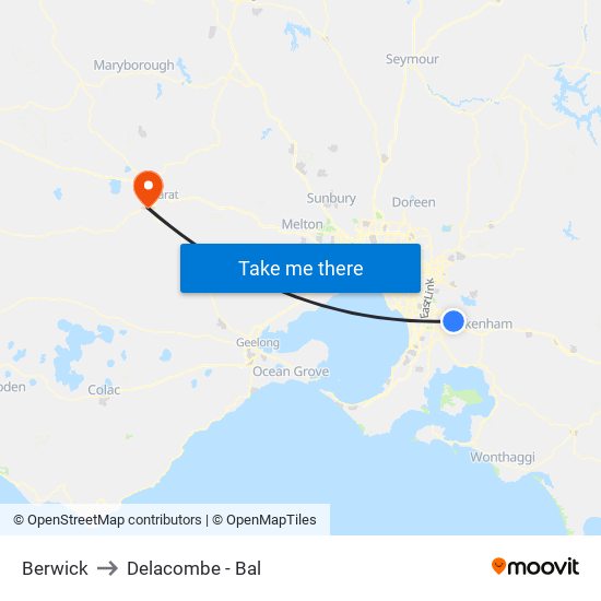 Berwick to Delacombe - Bal map