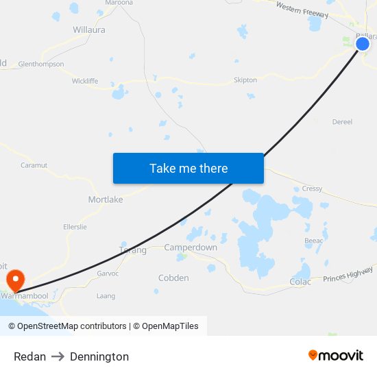 Redan to Dennington map