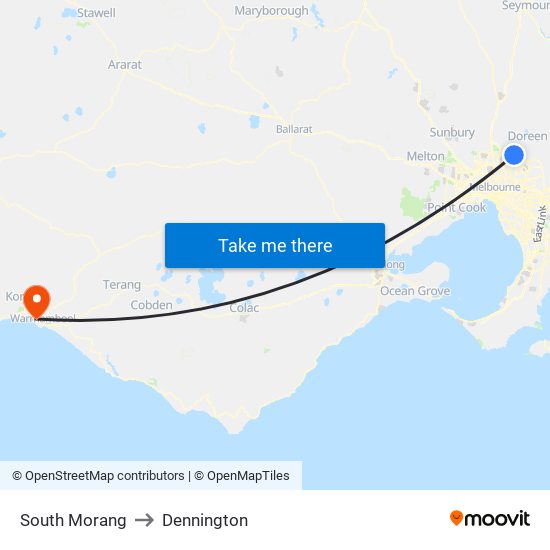 South Morang to Dennington map