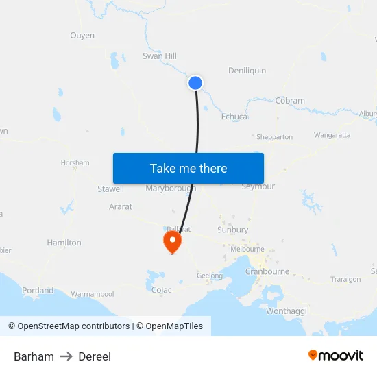 Barham to Dereel map