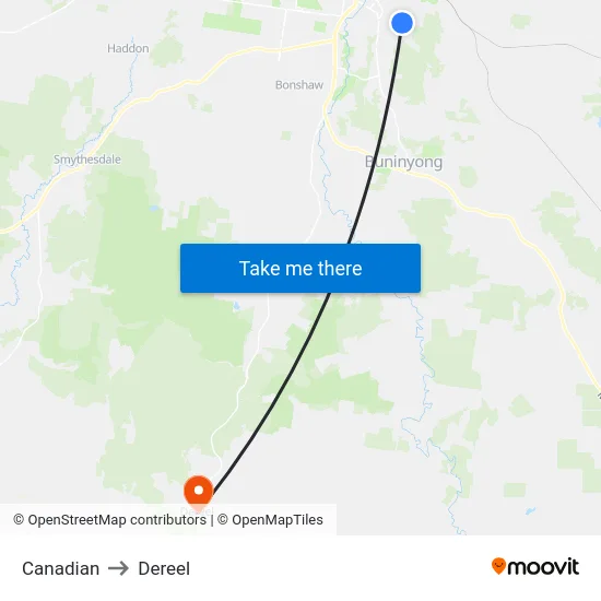 Canadian to Dereel map