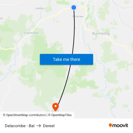 Delacombe - Bal to Dereel map