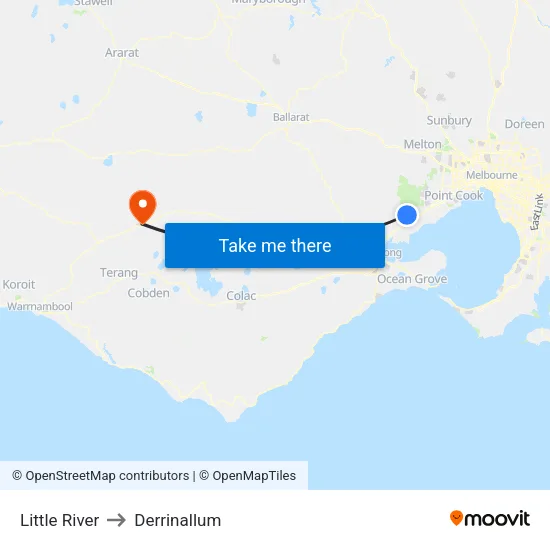 Little River to Derrinallum map