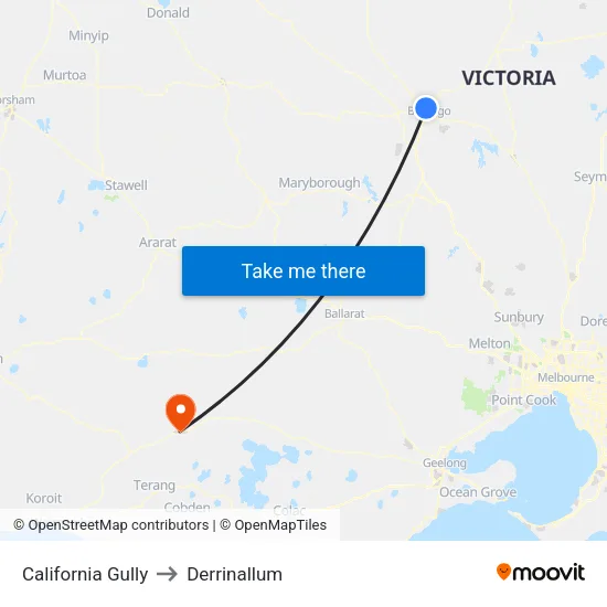 California Gully to Derrinallum map