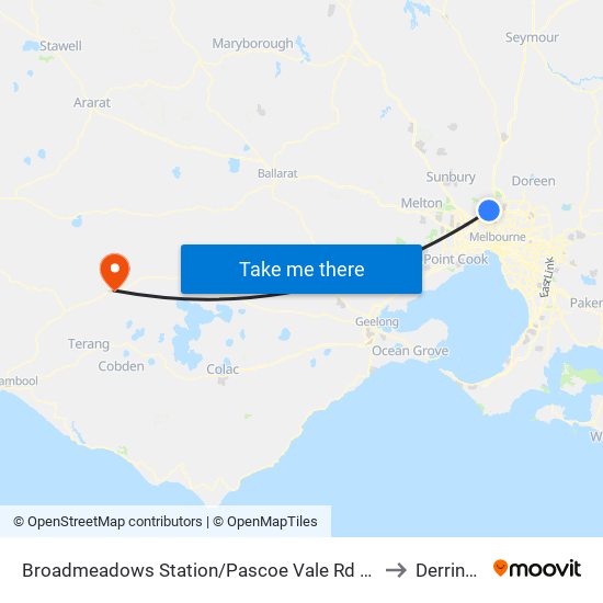 Broadmeadows Station/Pascoe Vale Rd (Broadmeadows) to Derrinallum map