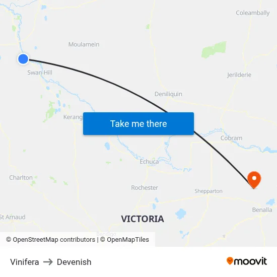 Vinifera to Devenish map