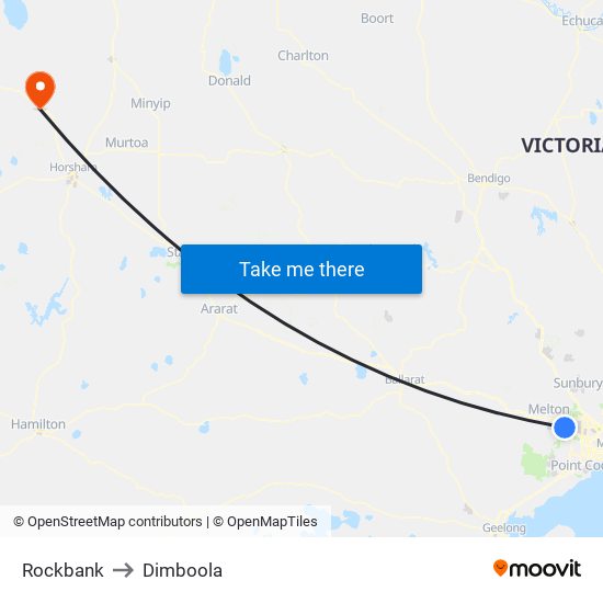 Rockbank to Dimboola map