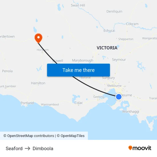 Seaford to Dimboola map