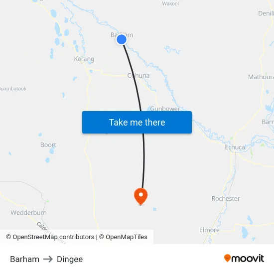Barham to Dingee map