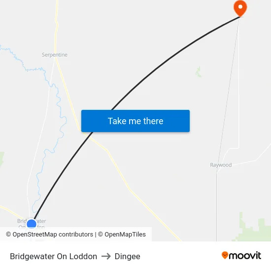 Bridgewater On Loddon to Dingee map