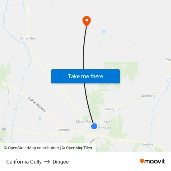 California Gully to Dingee map