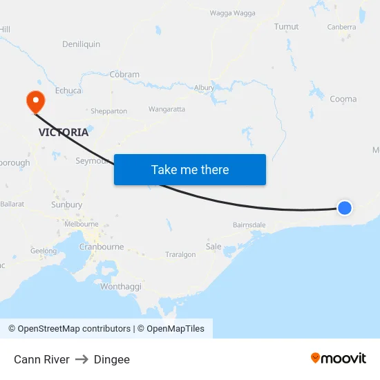 Cann River to Dingee map