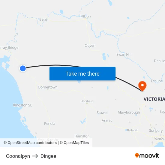 Coonalpyn to Dingee map