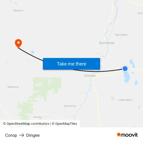 Corop to Dingee map