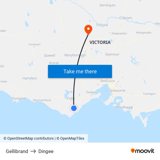 Gellibrand to Dingee map