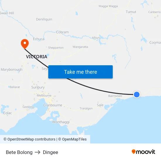 Bete Bolong to Dingee map