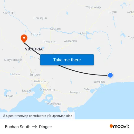 Buchan South to Dingee map