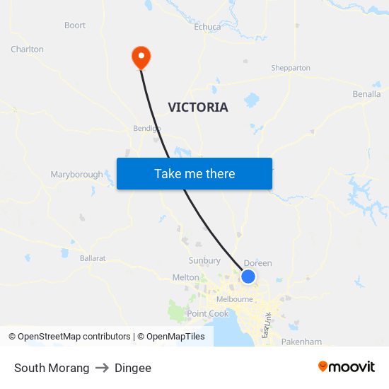 South Morang to Dingee map