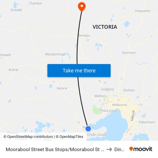 Moorabool Street Bus Stops/Moorabool St (Geelong) to Dingee map