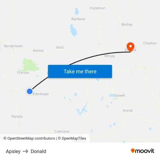 Apsley to Donald map