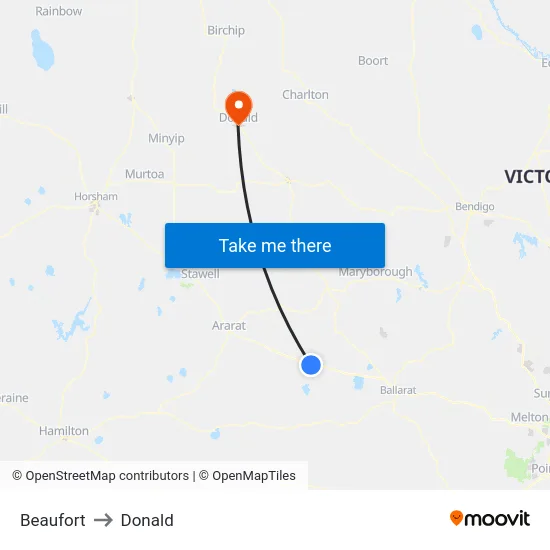 Beaufort to Donald map