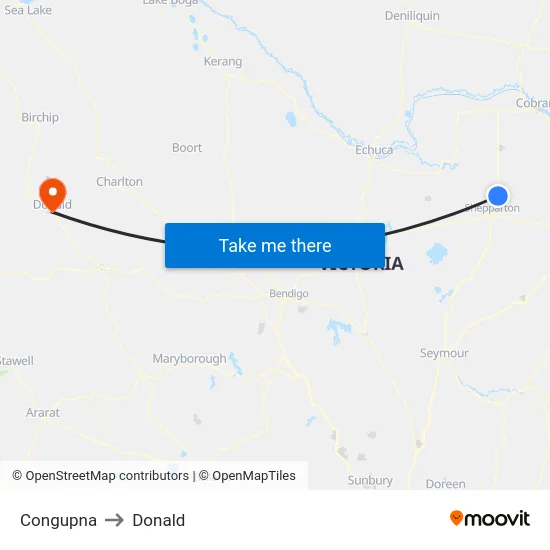 Congupna to Donald map