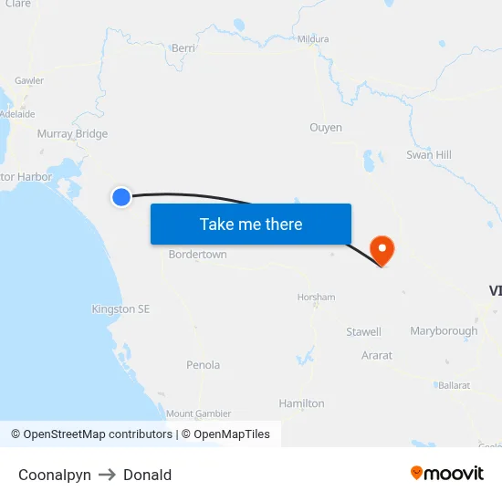 Coonalpyn to Donald map