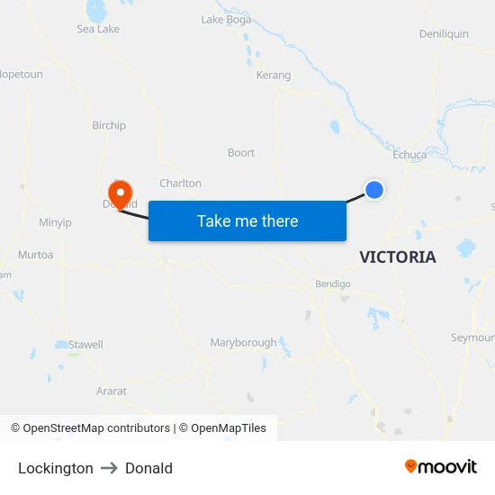Lockington to Donald map