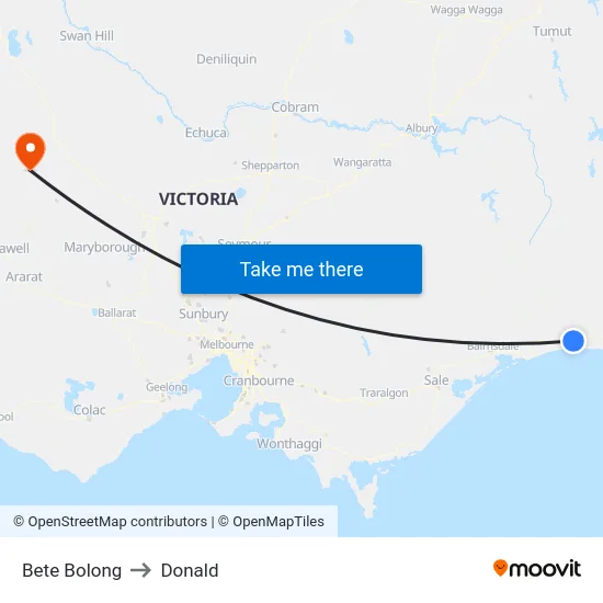 Bete Bolong to Donald map