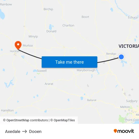 Axedale to Dooen map
