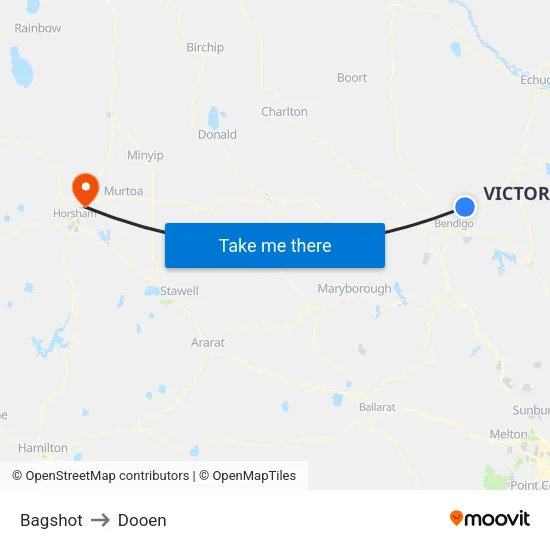 Bagshot to Dooen map