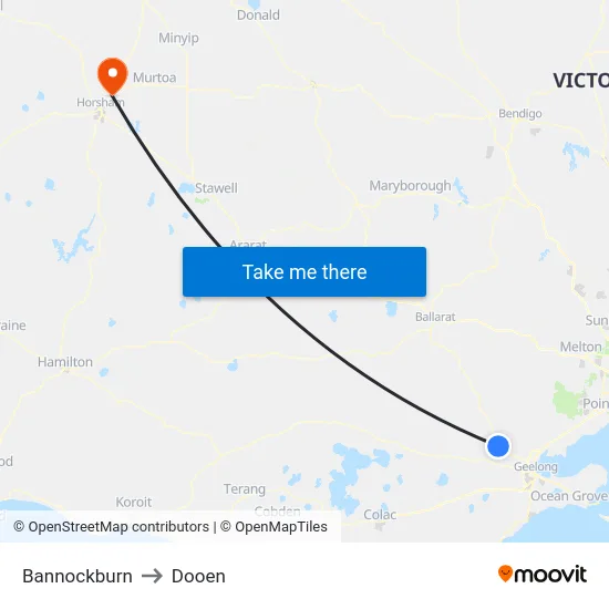 Bannockburn to Dooen map