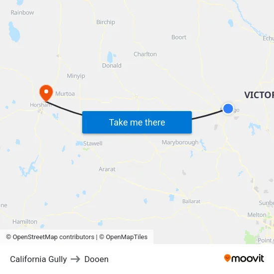 California Gully to Dooen map