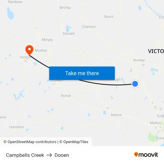 Campbells Creek to Dooen map
