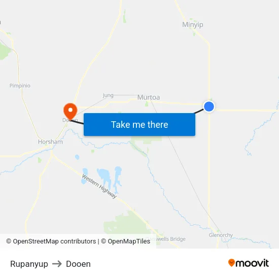 Rupanyup to Dooen map