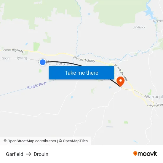 Garfield to Drouin map