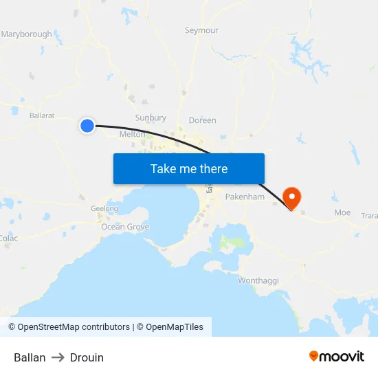 Ballan to Drouin map