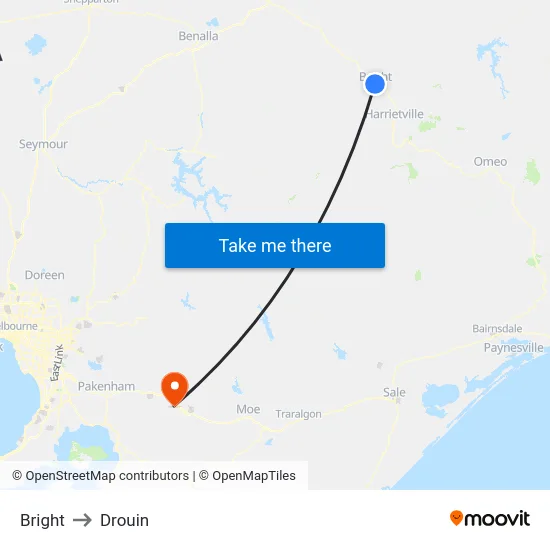 Bright to Drouin map