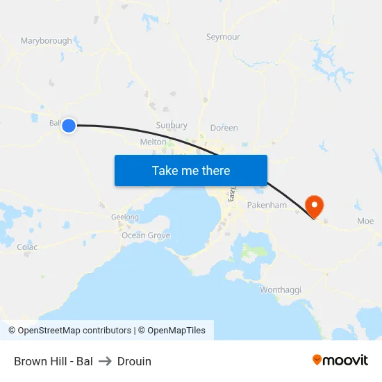 Brown Hill - Bal to Drouin map