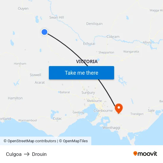 Culgoa to Drouin map