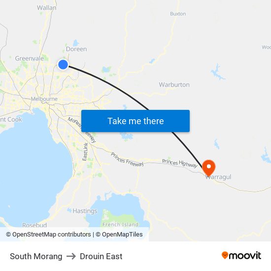 South Morang to Drouin East map