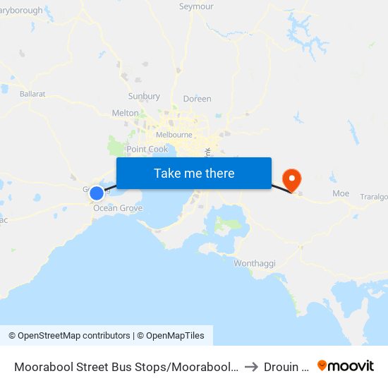 Moorabool Street Bus Stops/Moorabool St (Geelong) to Drouin East map