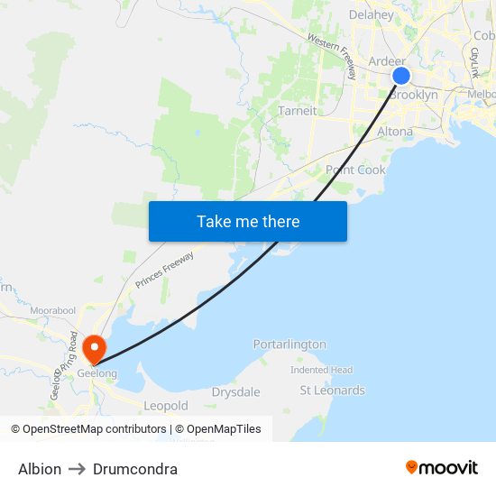 Albion to Drumcondra map