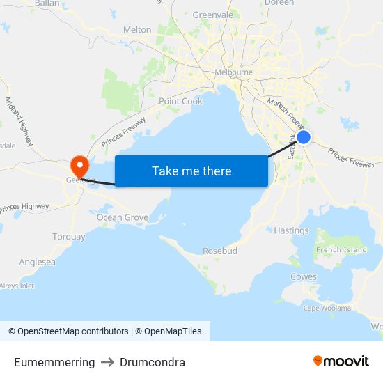 Eumemmerring to Drumcondra map