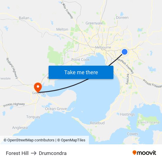 Forest Hill to Drumcondra map